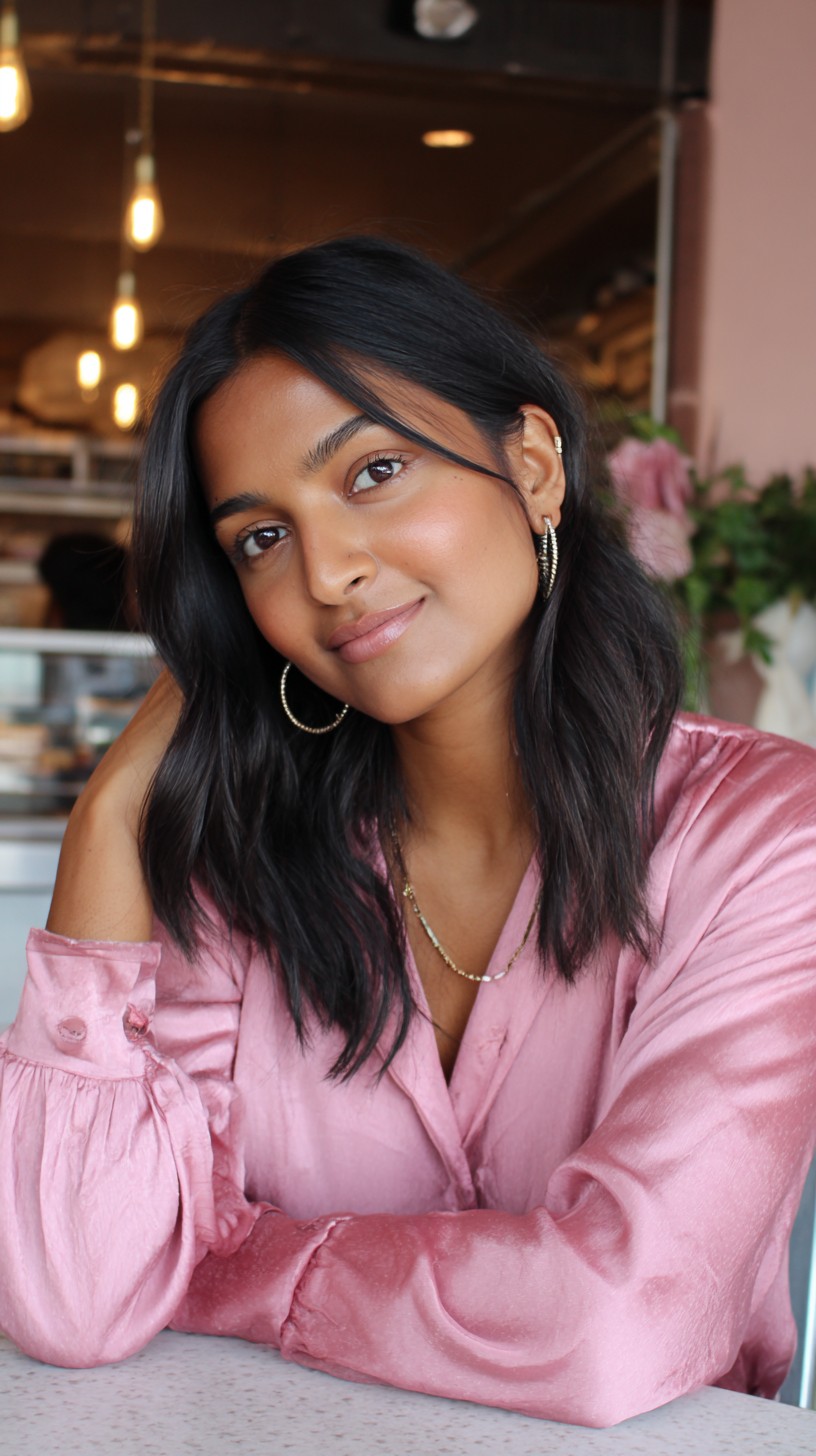 Mid-Length Soft-Textured Layers with Face-Framing Tendrils