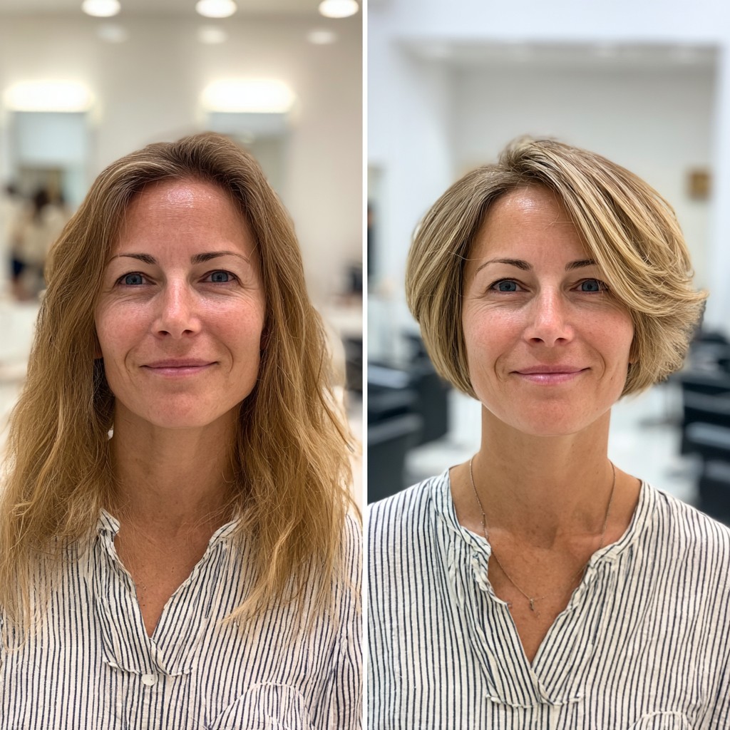 Soft Brushed Light Blonde Short A-Line Pixie Bob with Rounded Nape