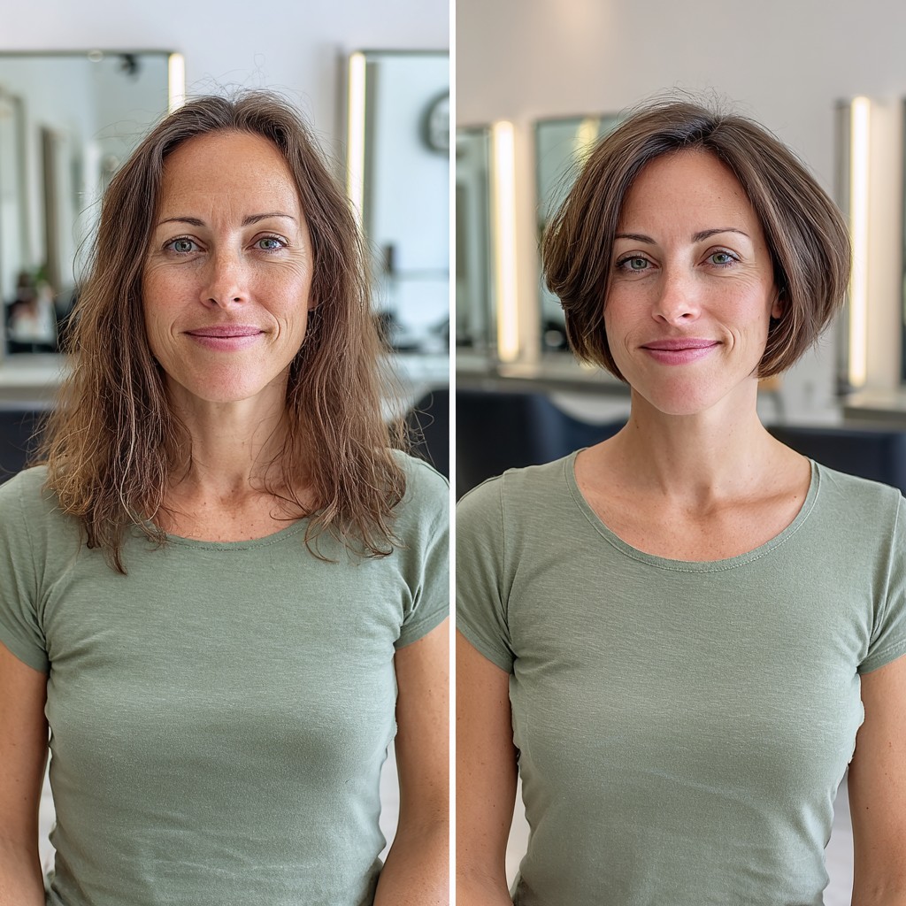 Softly Stacked Chin-Length Pixie Bob with Subtle Weight Line