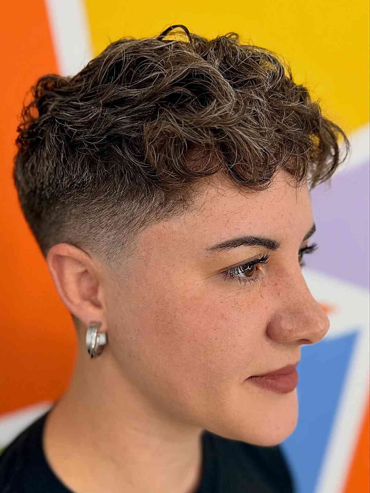 Textured Short Curly Cut with Undercut