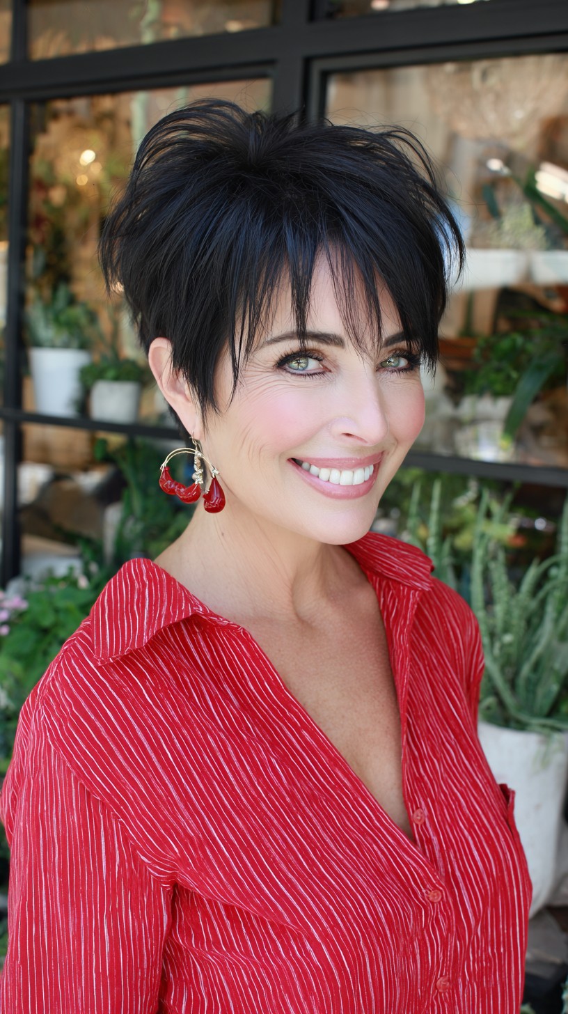 Short Textured Stacked Pixie with Wispy Fringe