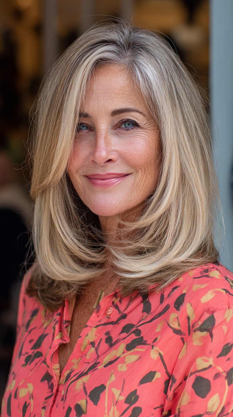 Soft Layered Shoulder-Length Cut with Face‑Framing Blonde Balayage