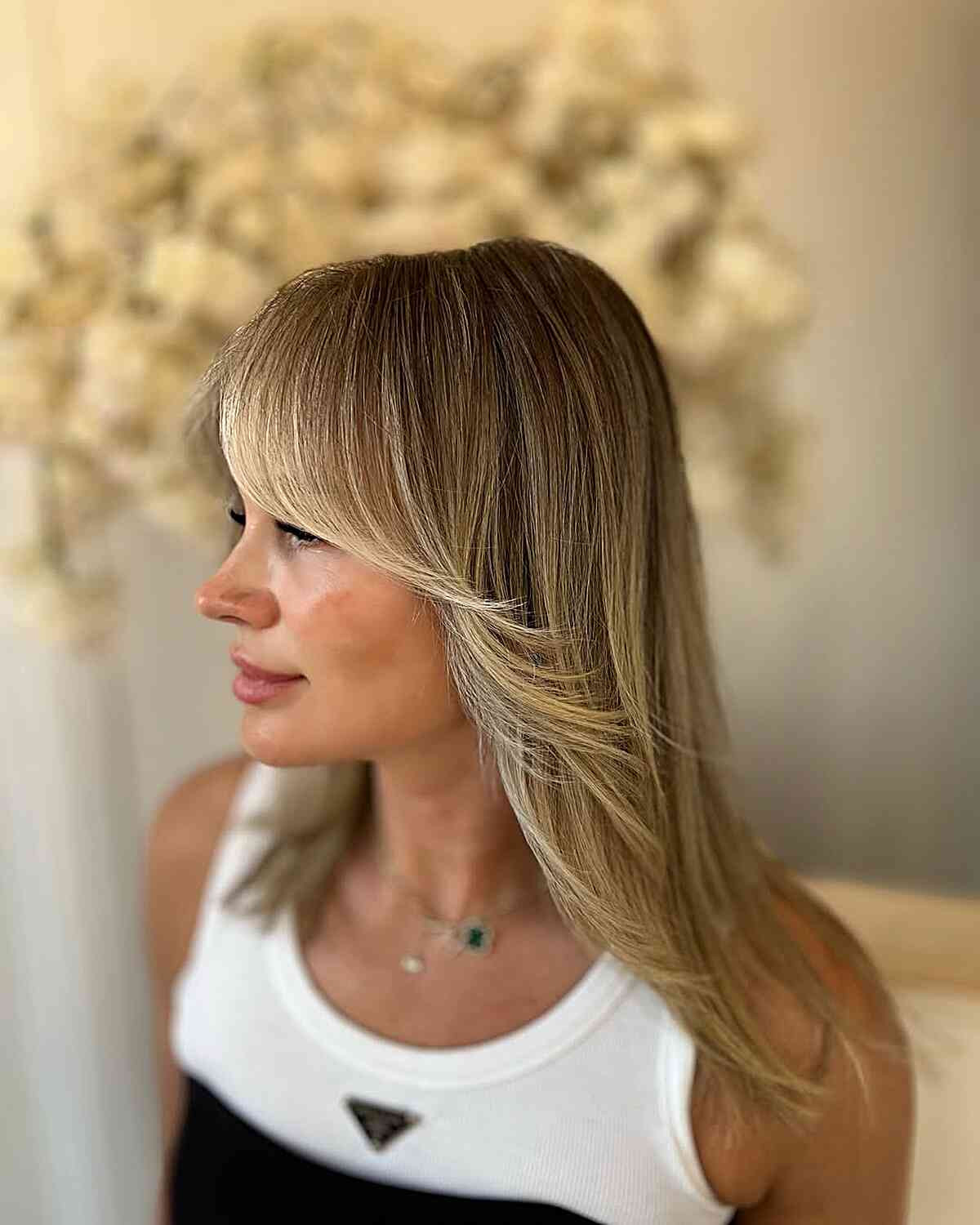 Blonde Balayage Face Framing Layers