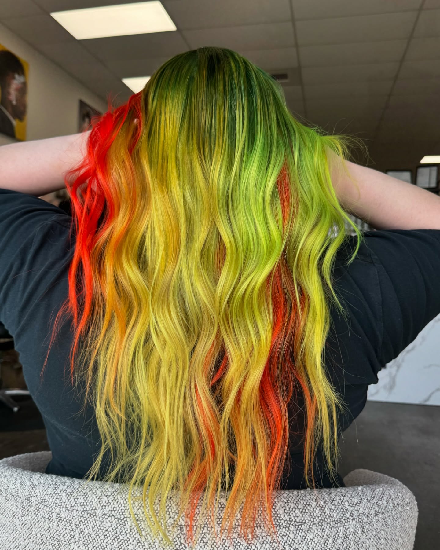 Neon Green-to-Yellow Melt with Fiery Peekaboo Slices