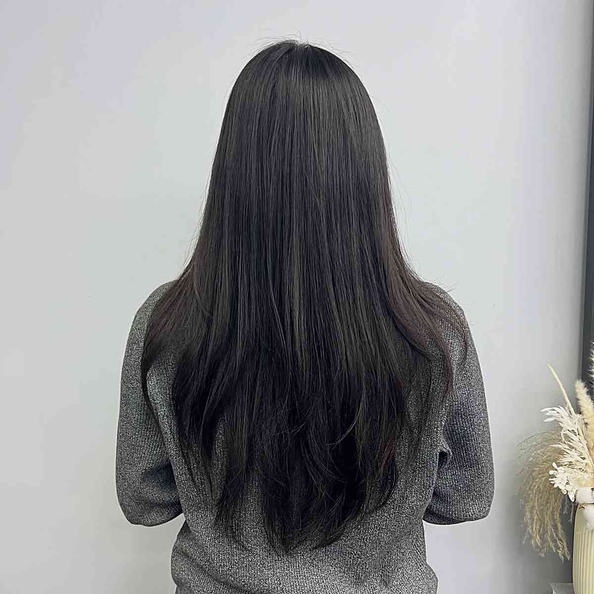 Sleek Long Straight Hair with Subtle Layers