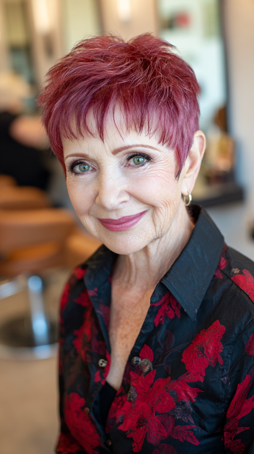 Roseberry Textured Pixie with Soft Wisps and Tapered Nape