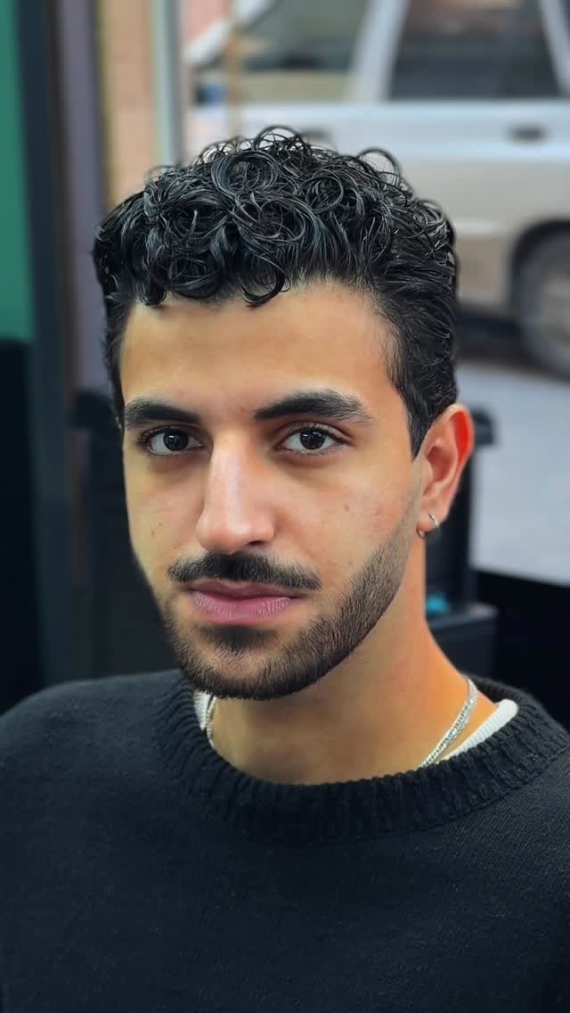 Textured Corkscrew Curls with Low Tapered Sides