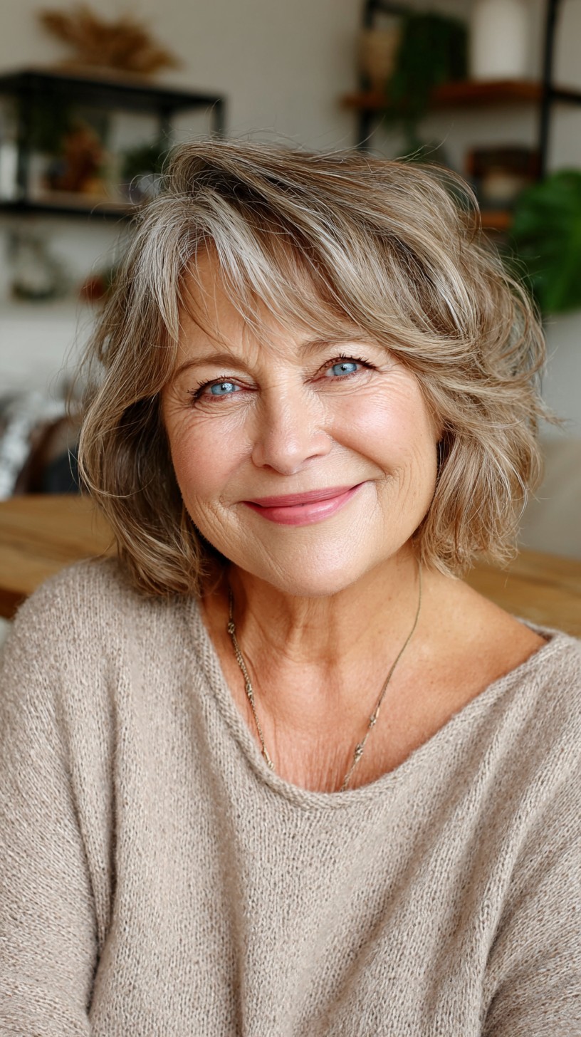 Bronde Textured Bob with Face-Framing Layers