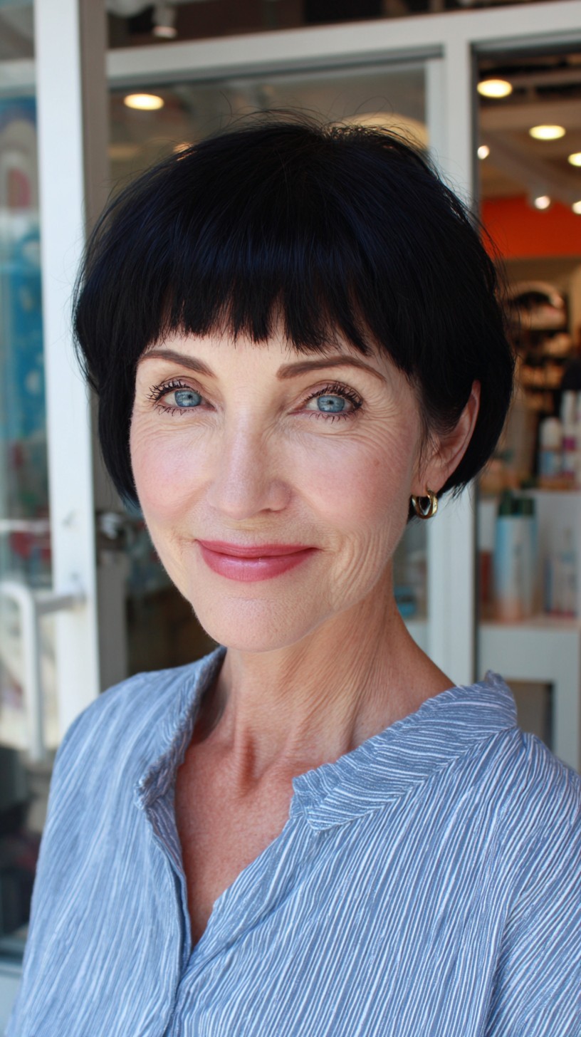 Cropped Rounded Pixie with Blunt Micro-Bangs