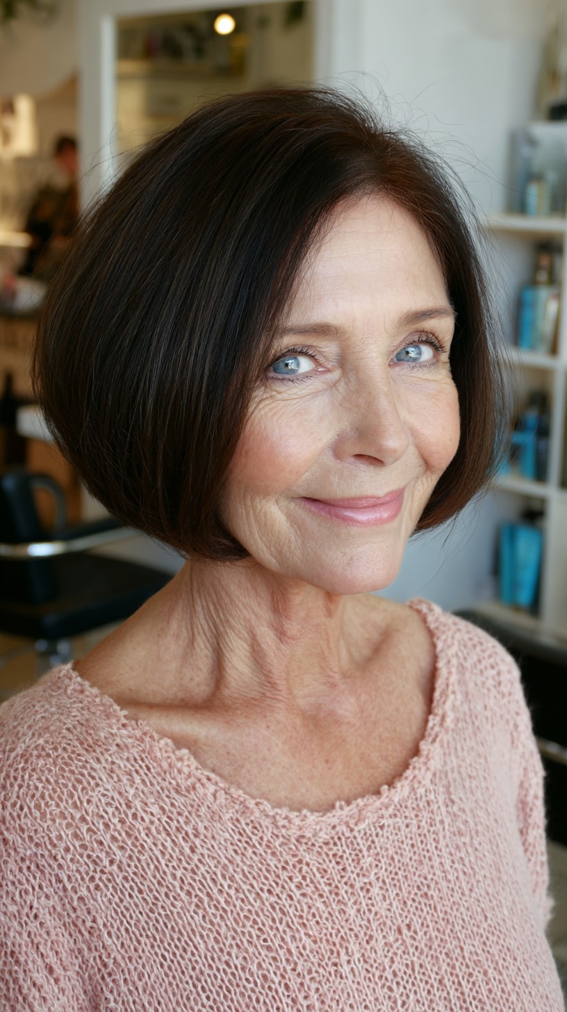 Polished Rounded Stacked Chin-Length Bob