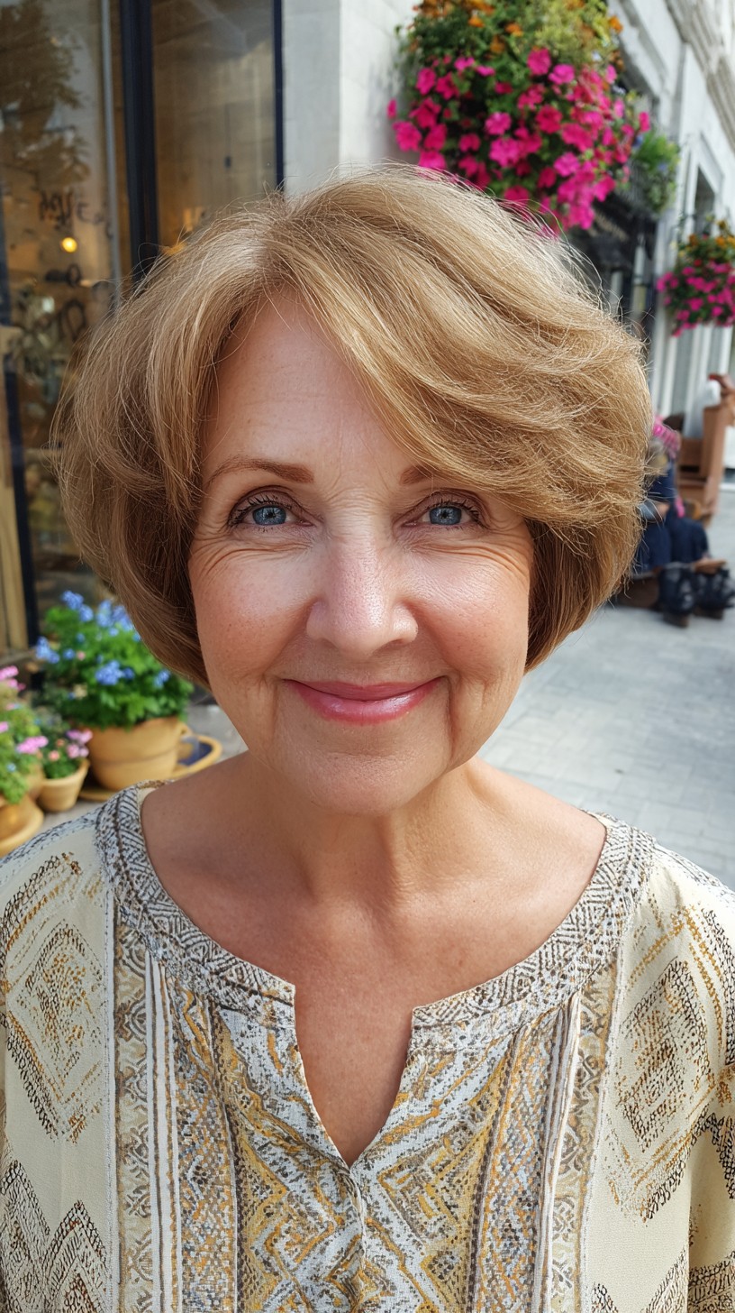 Airy Draped Bob with Rounded Crown Lift