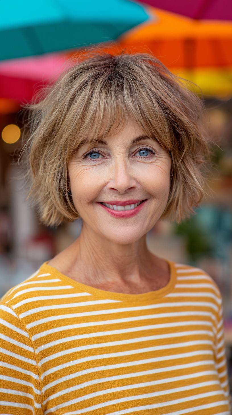 Chic Textured Chin-Length French Bob with Soft Root Melt