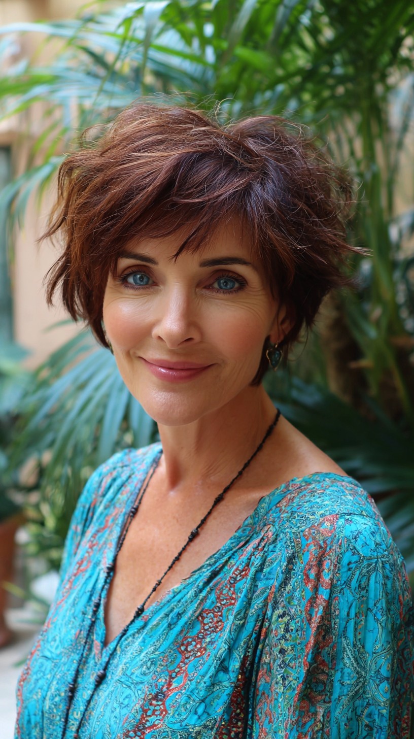 Feathered Short Pixie-Bob with Natural Crown Lift