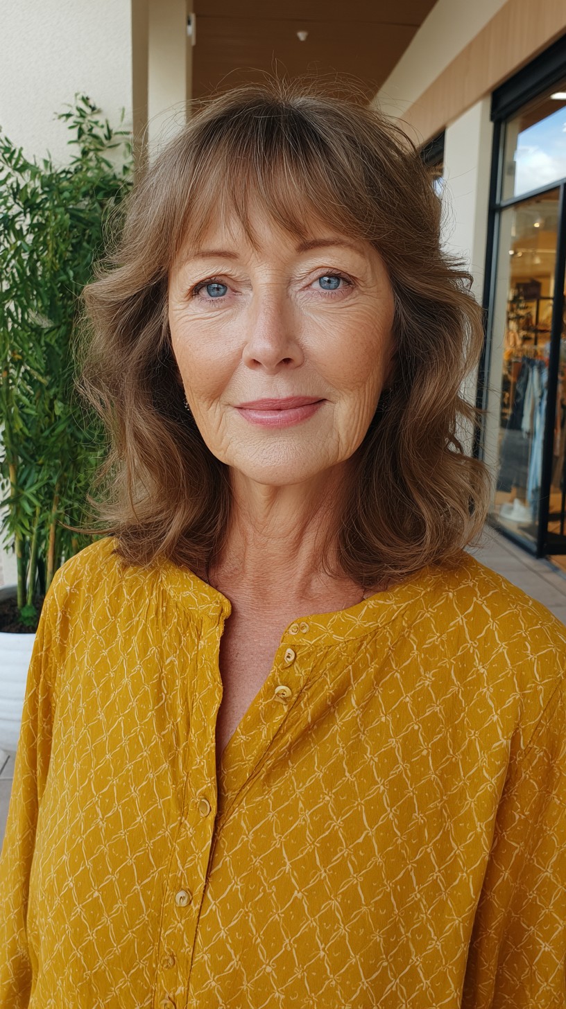 Feathered Shoulder-Grazing Lob with Wispy Curtain Fringe