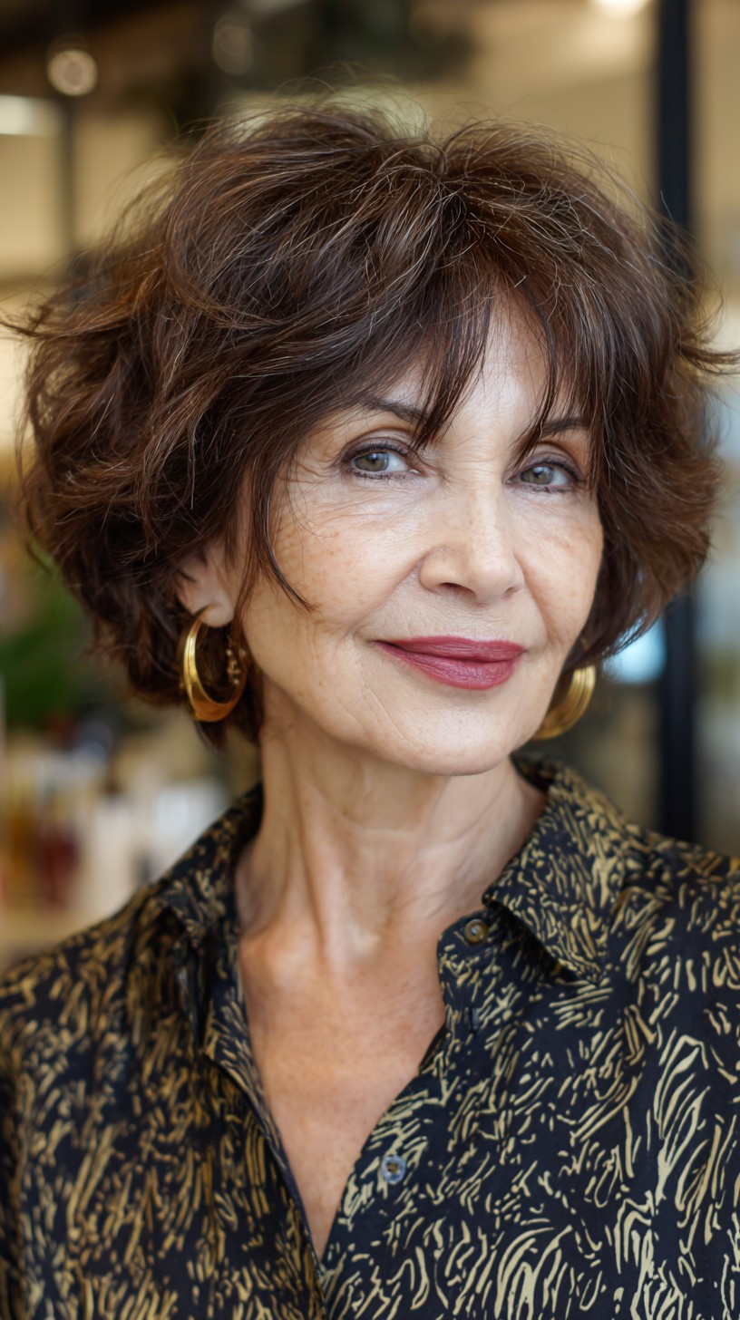 Piecey Textured Chin-Length French Bob with Soft Root Shadow