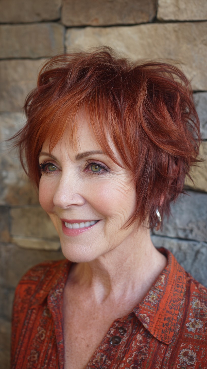 Shaggy Copper Pixie-Bob with Lifted Crown and Wispy Fringe