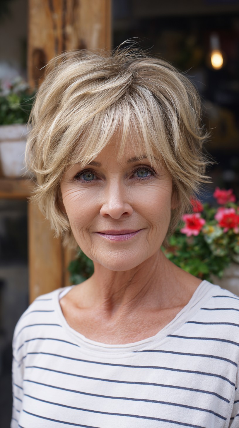 Soft Layered Pixie-Bob with Root Shadow and Crown Lift