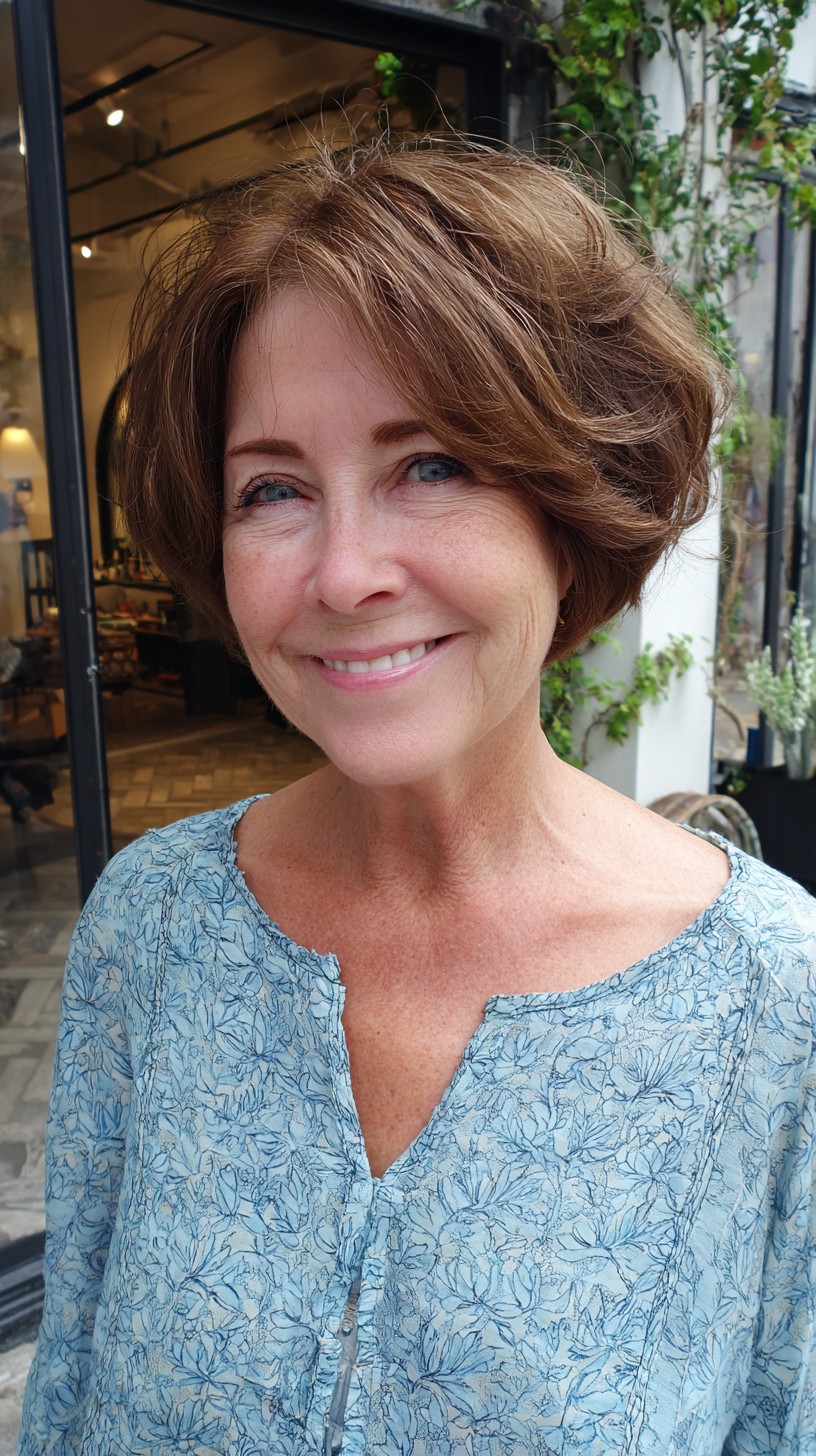 Voluminous Point-Cut Chin-Length Bob with Soft Crown Lift