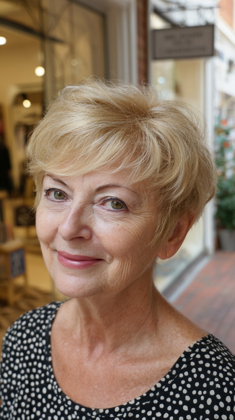 Airy Ear-Length Pixie with Feathered Crown and Side-Swept Micro Fringe