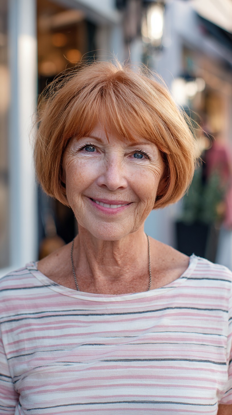 Chic Copper Rounded Bubble Bob with Micro-Fringe and Crown Lift