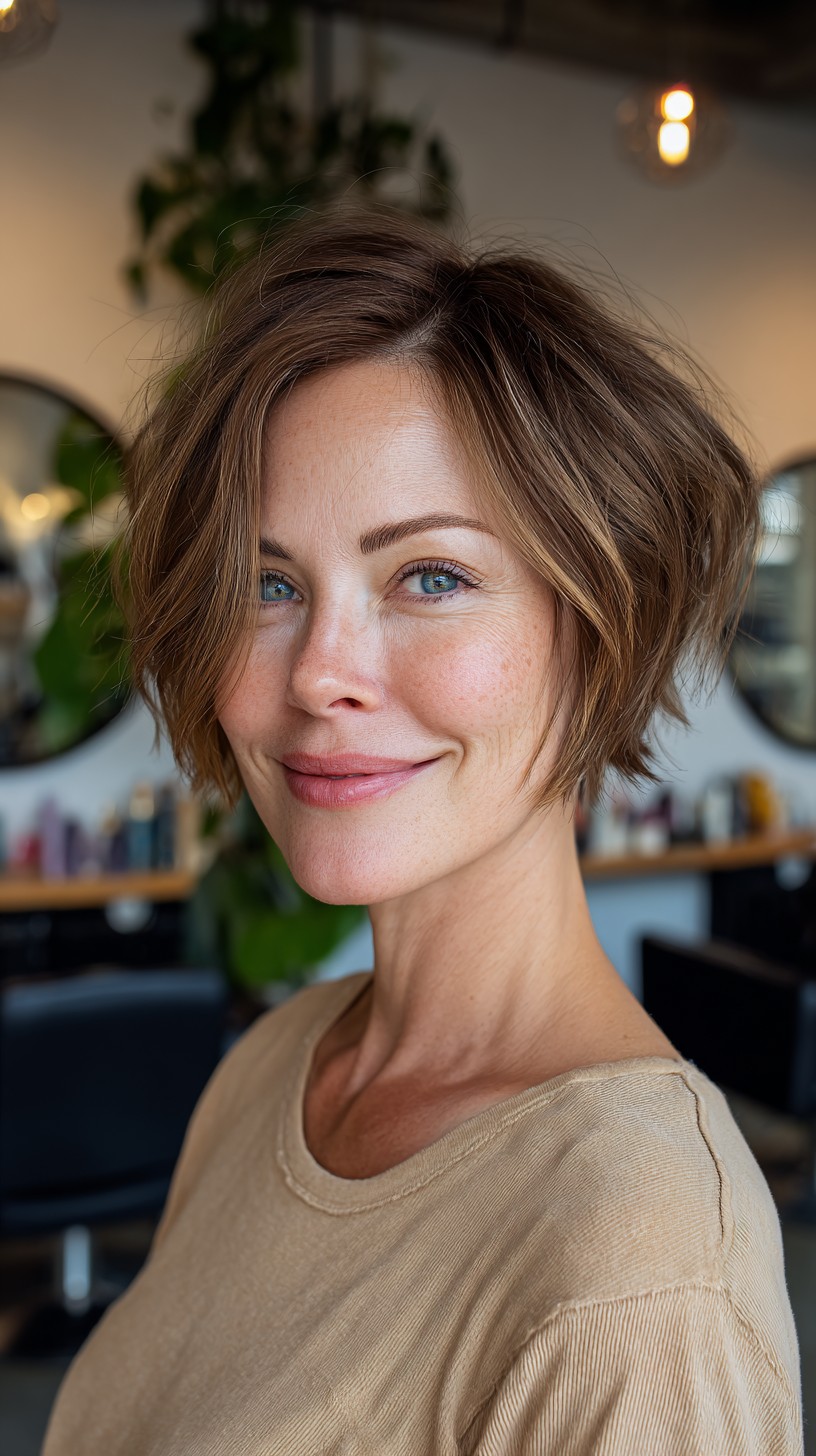 Chic Jaw-Length Lived-In Textured Bob
