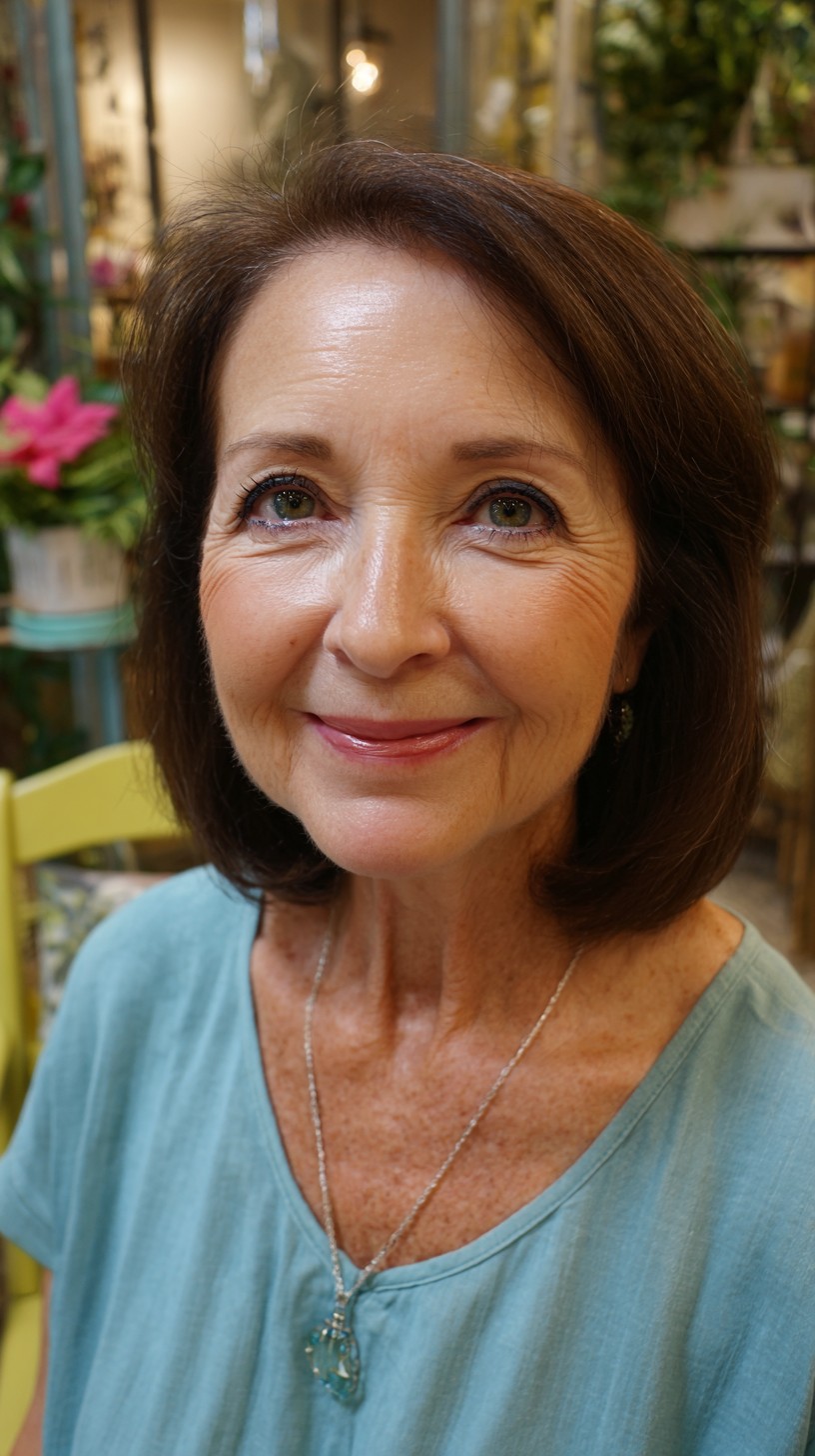 Polished Mid-Length Chestnut Bob with Interior Weighting