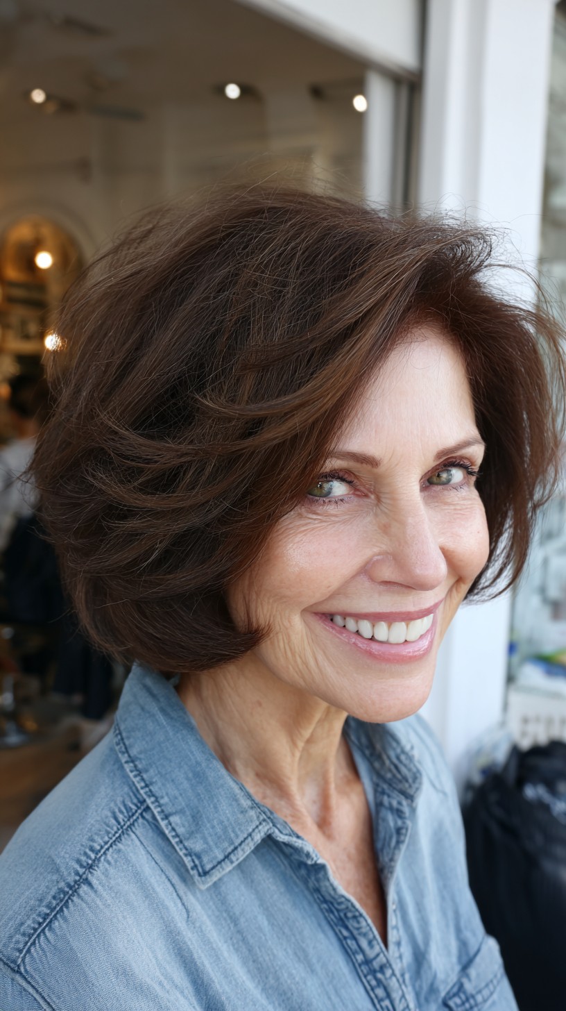 Short Rounded Bubble Bob with Internal Graduation and Face-Framing Sweep