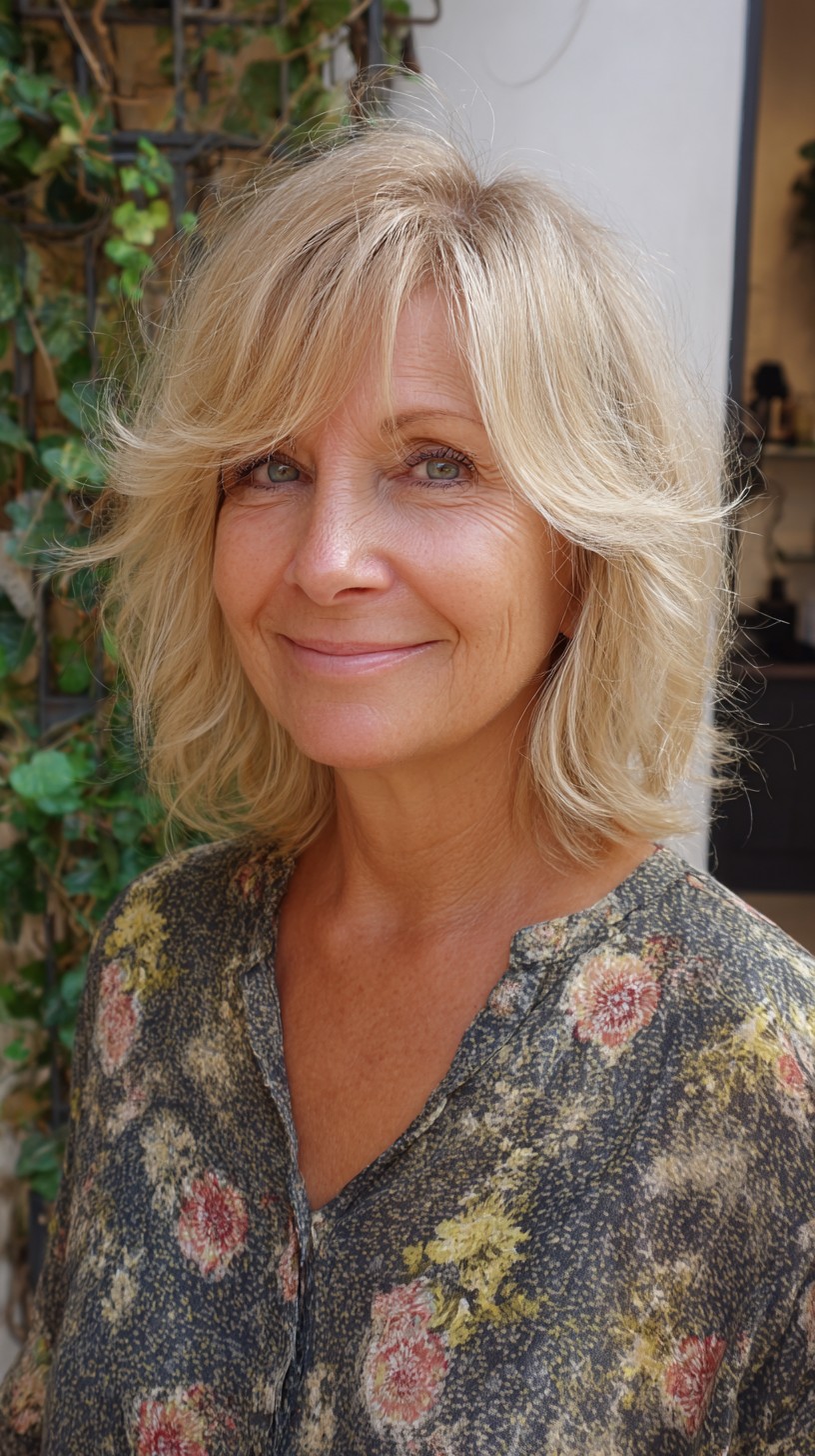 Soft Face-Framing Midi Bob with Feathered Perimeter