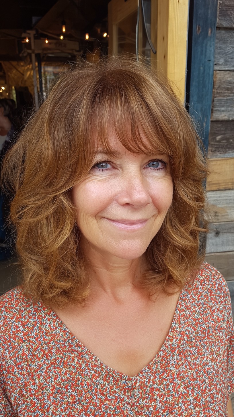 Soft Face-Framing Shoulder Bob with Curtain Fringe