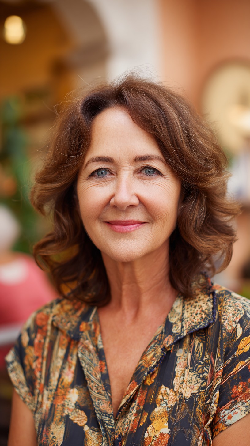 Soft Mahogany Mid-Length Bob with Crown Lift