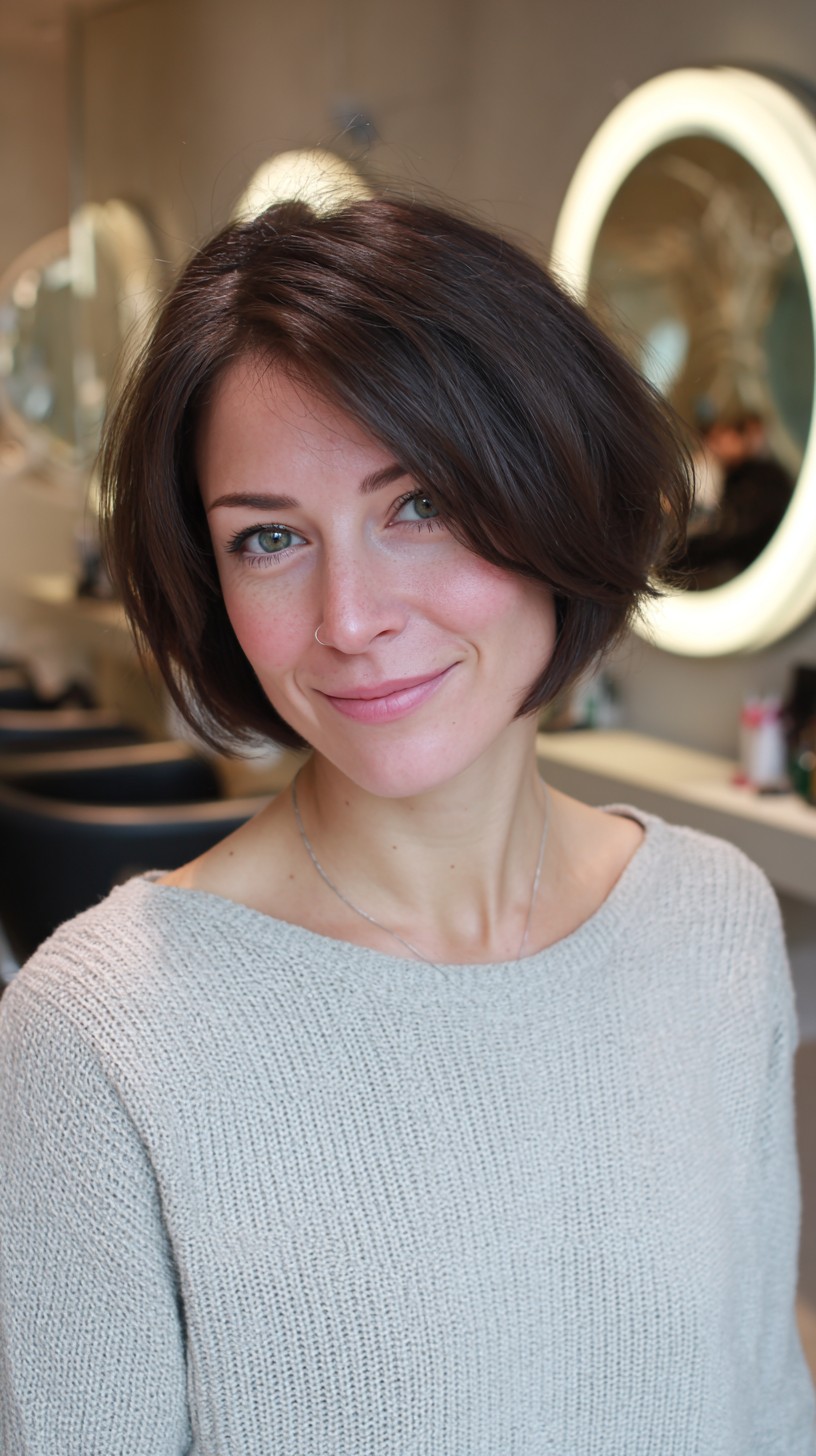 Soft Rounded Jaw-Length Bob with Subtle Interior Graduation
