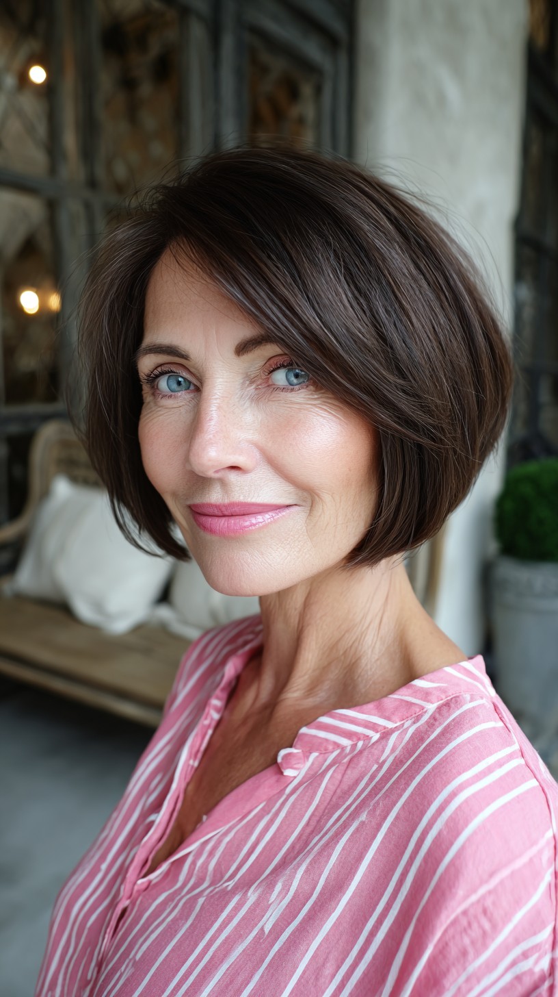 Soft Textured Chin-Length Bob with Lifted Crown