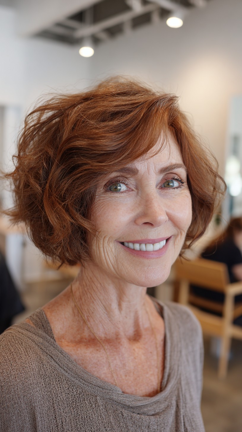 Textured Jaw-Grazing Stacked Bob with Soft Side Part