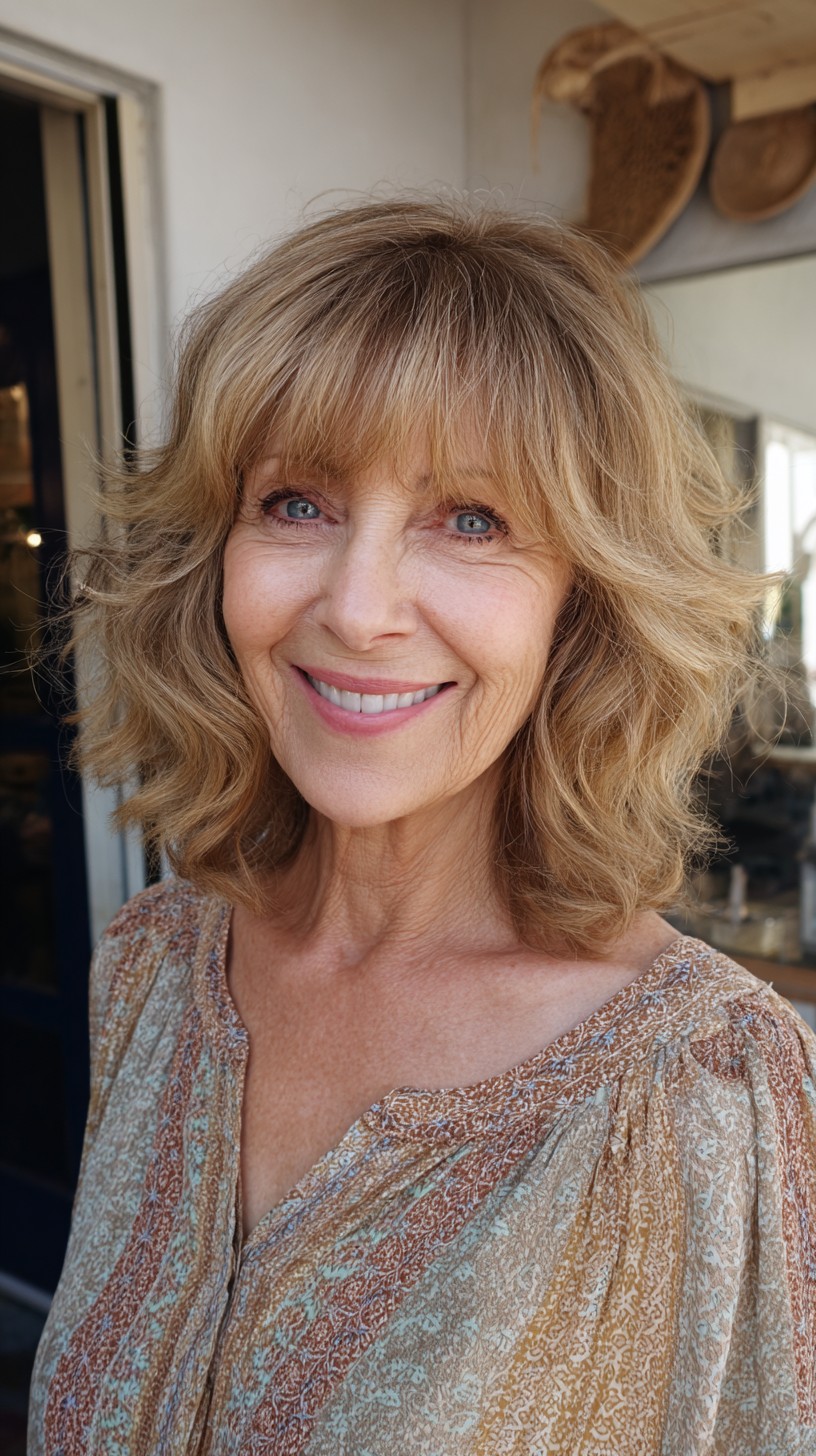 Textured Mid-Length Shag with Wispy Eye-Skimming Fringe