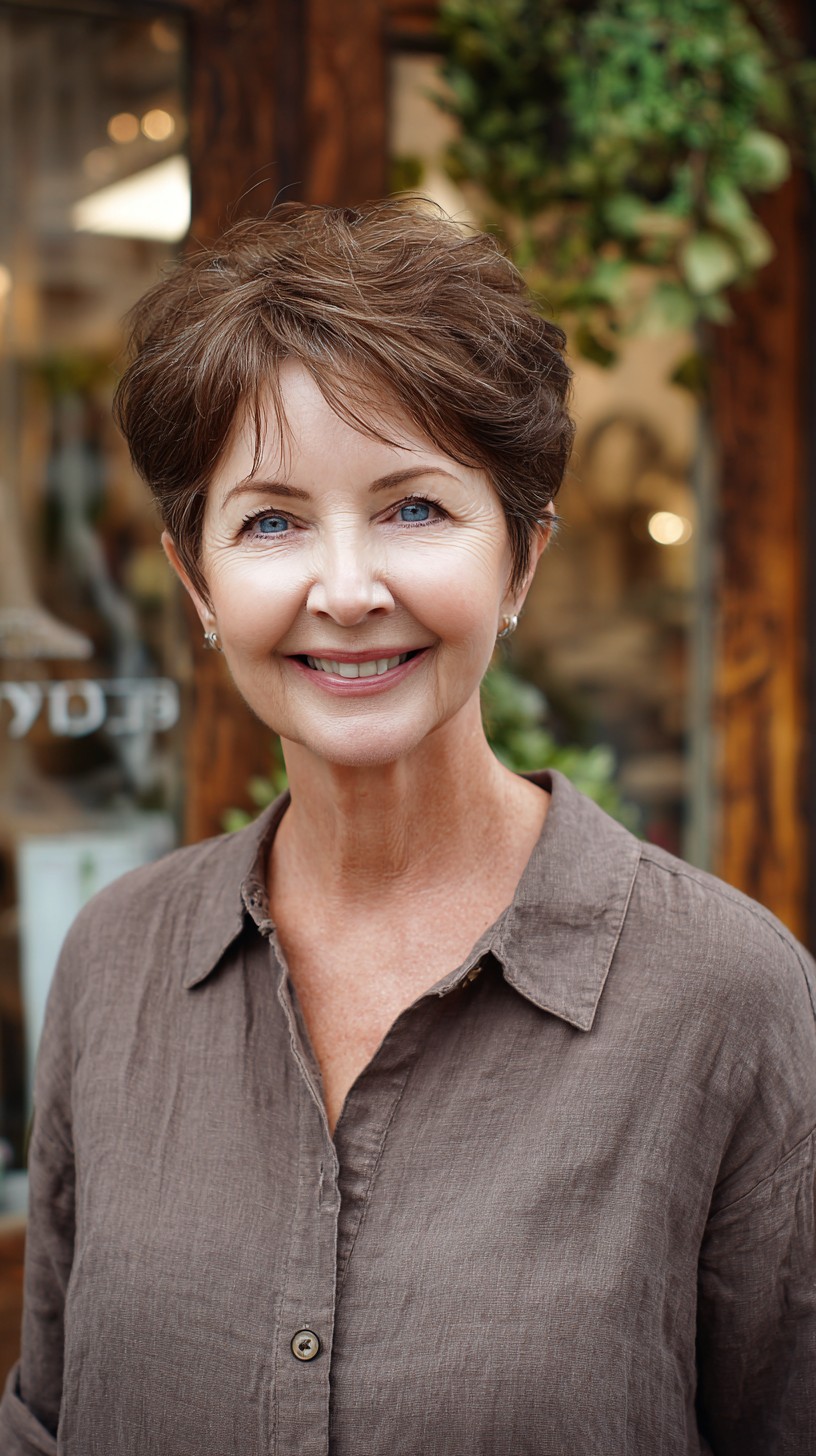 Airy Short Pixie with Feathered Crown and Wispy Micro-Fringe