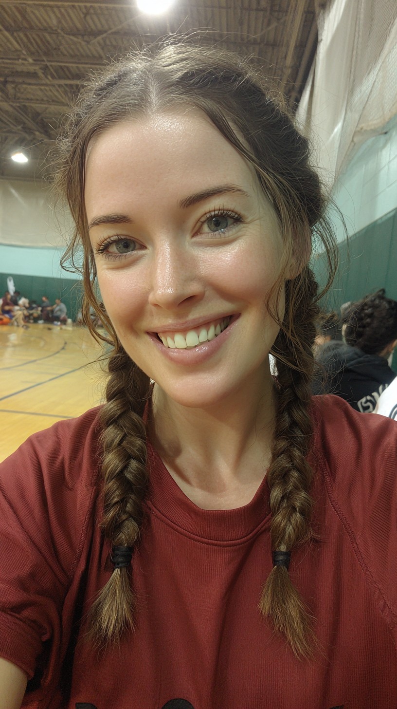 Casual Center-Part Double Braids with Face-Framing Tendrils