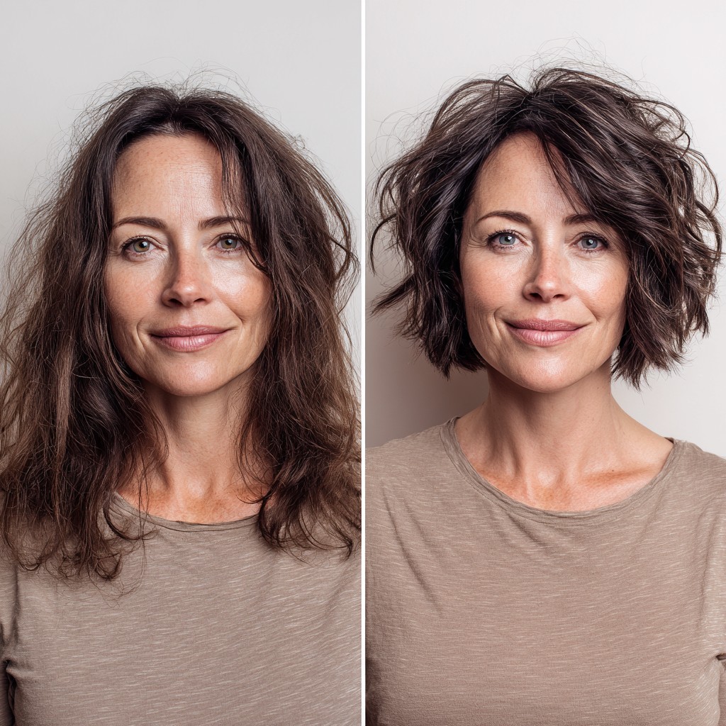 Choppy Short Wavy Bob with Micro Crown Layers