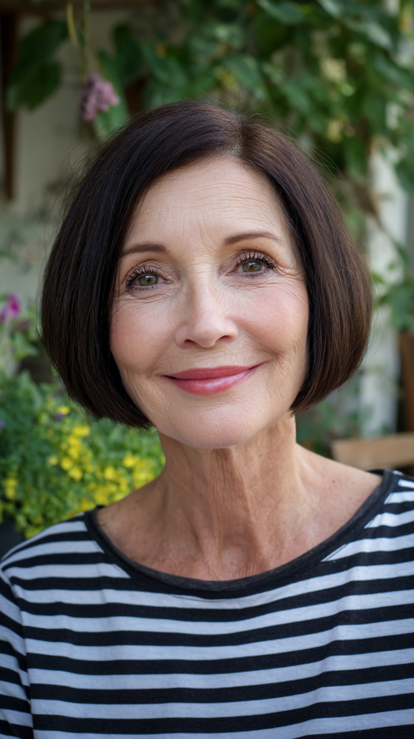 Classic Blunt Chin-Length Bob with Soft Interior Graduation