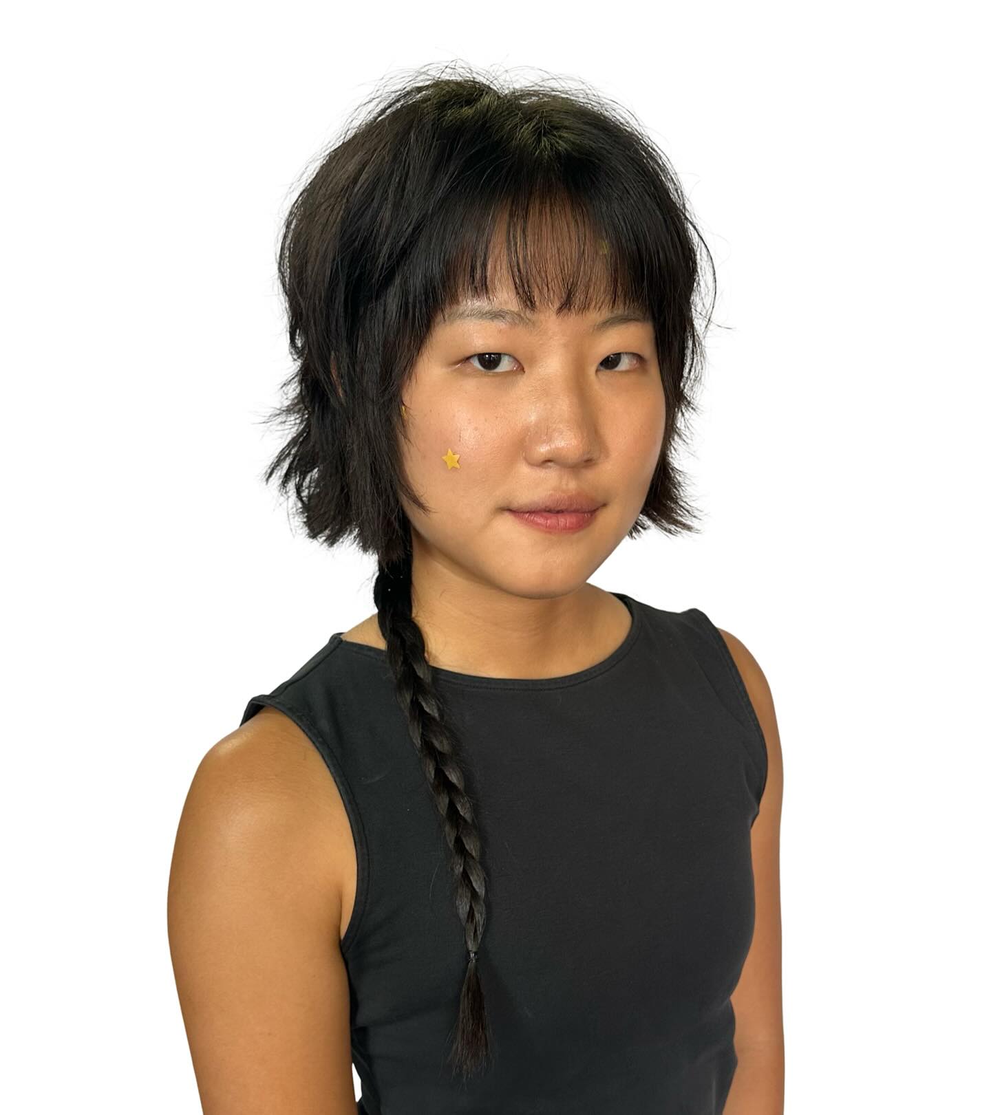 Disconnected Jaw-Length Textured Bob with Micro Fringe and Underlayer Braid