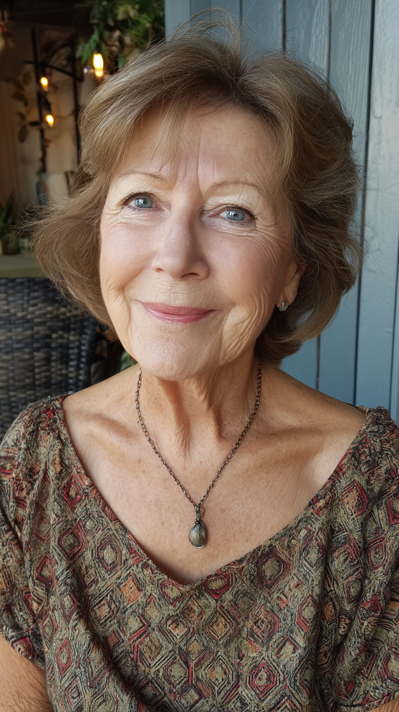 Light Ash-Brown Short Layered Bob with Airy Crown Lift