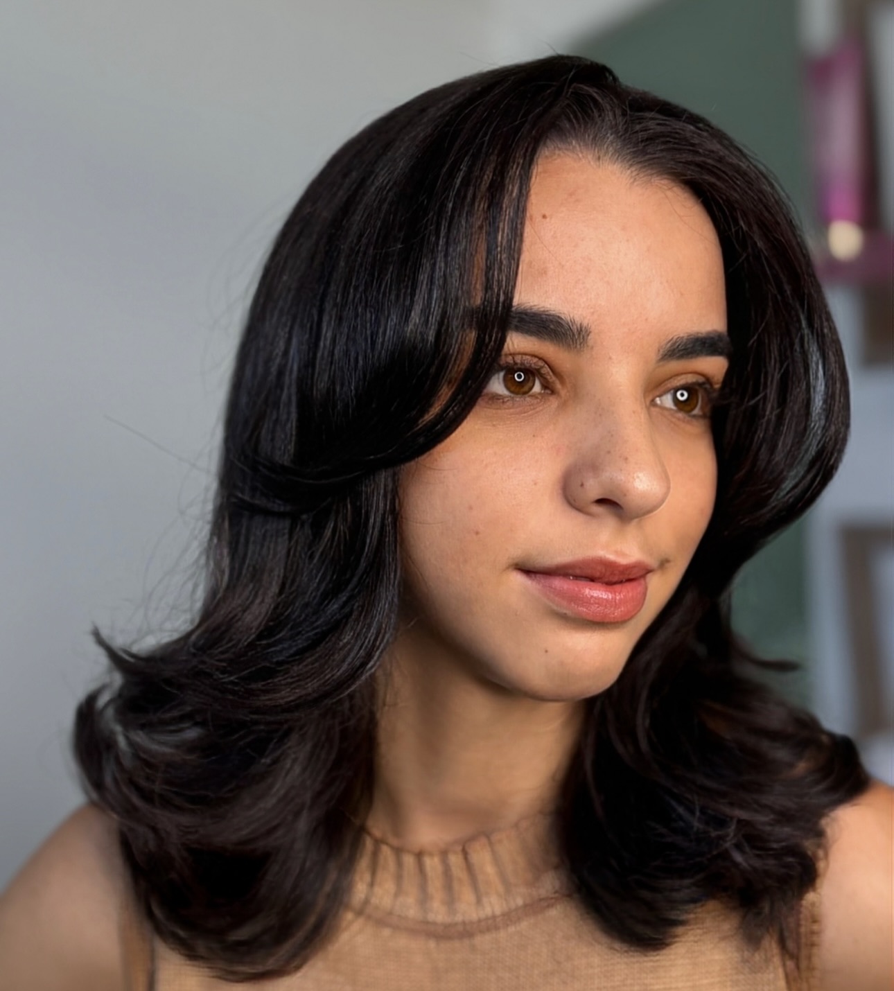 Long Bob with Curtain Bangs and Flipped Ends