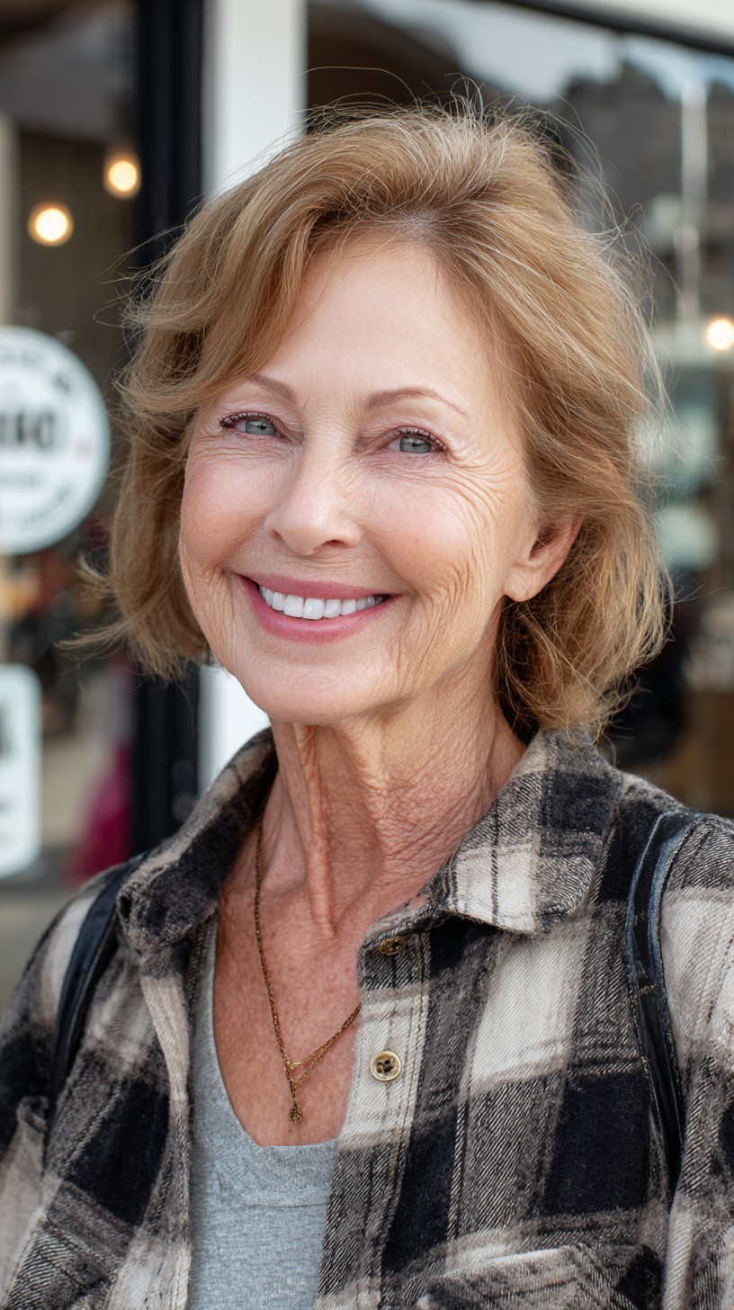 Root-Blended Layered Bob with Face-Framing Fringe and Crown Lift