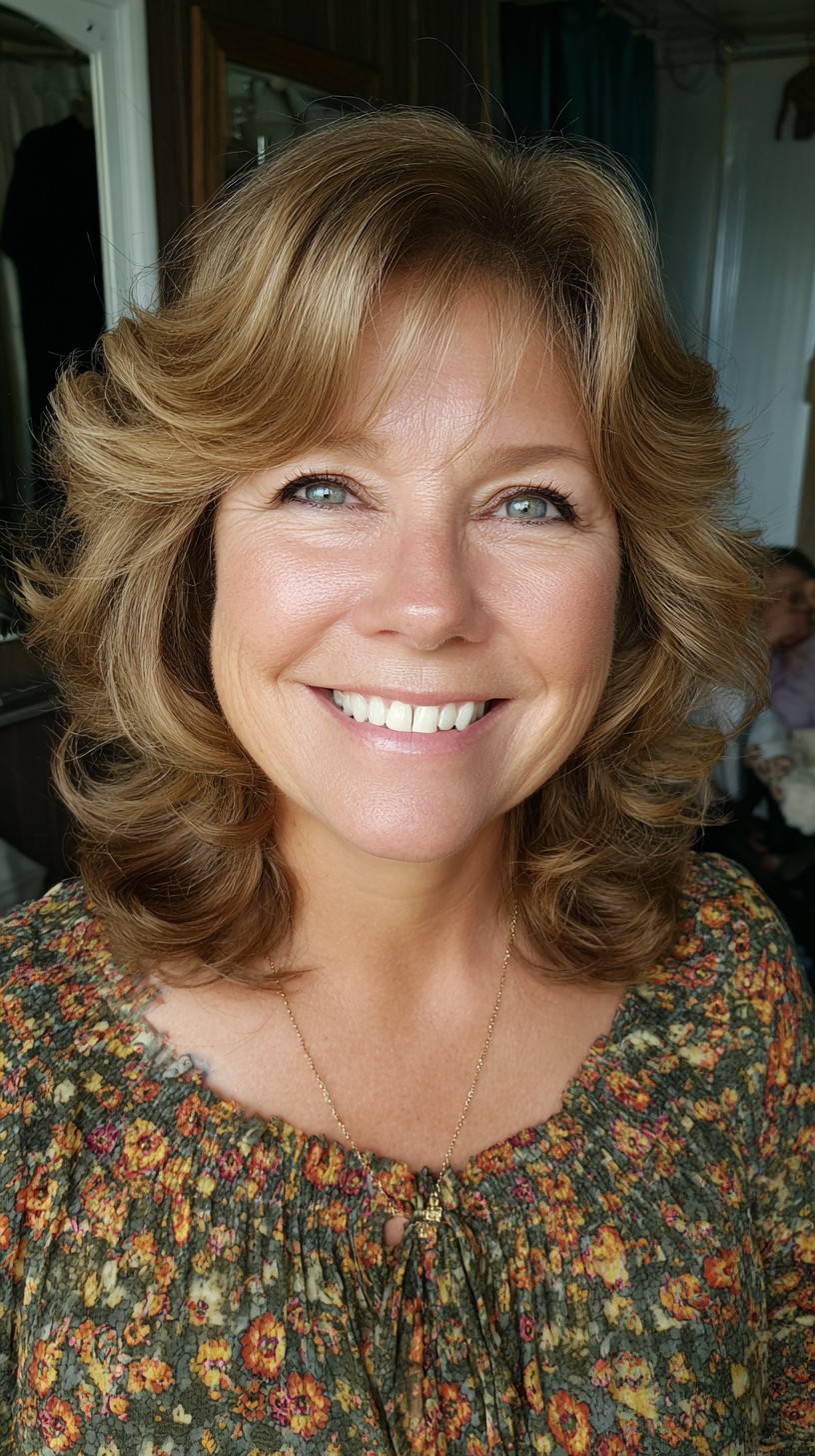 Soft Feathered Shoulder-Length Shag with Face-Framing Layers