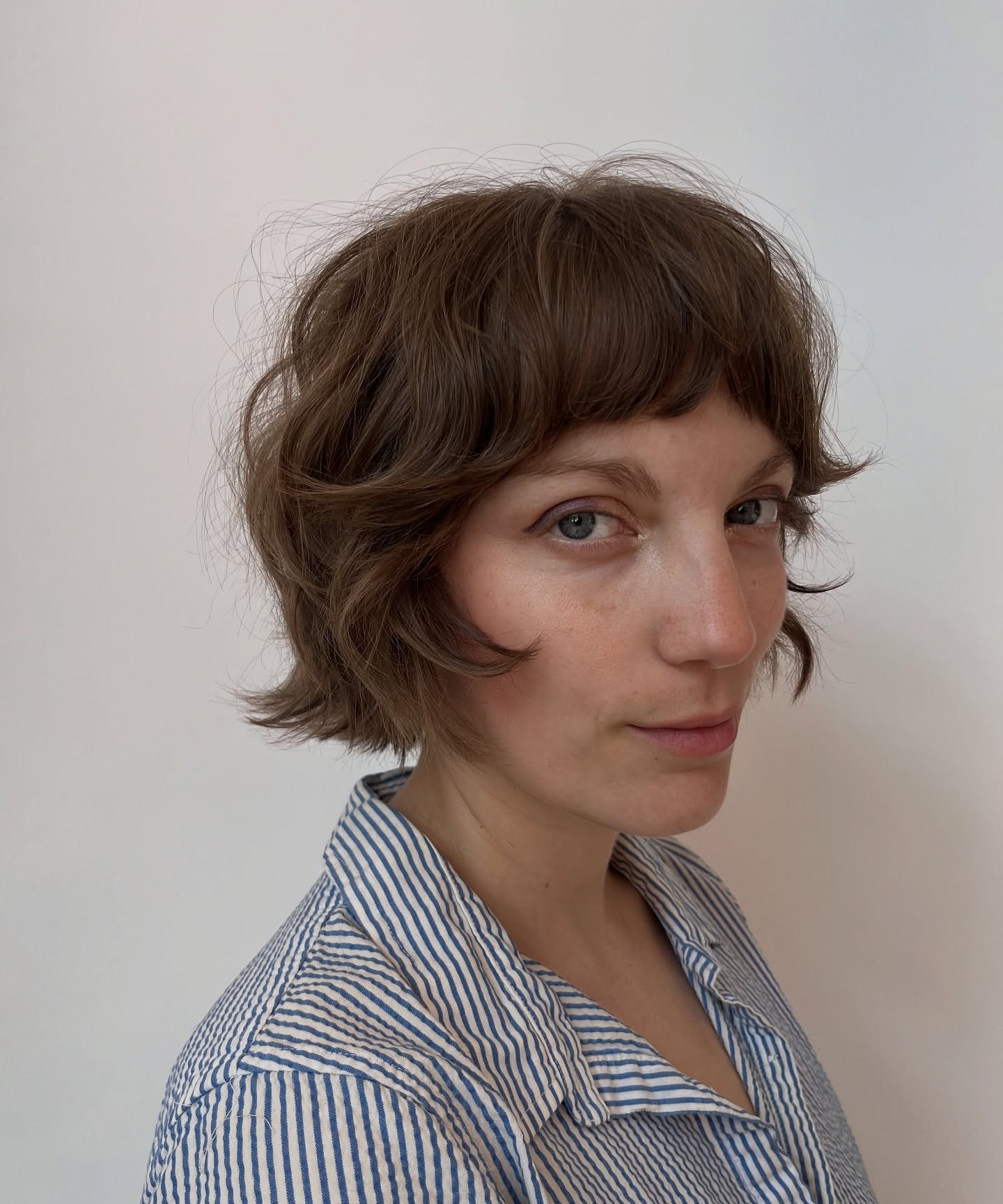 Soft Micro-Bang Shaggy Bob with Flicked Ends