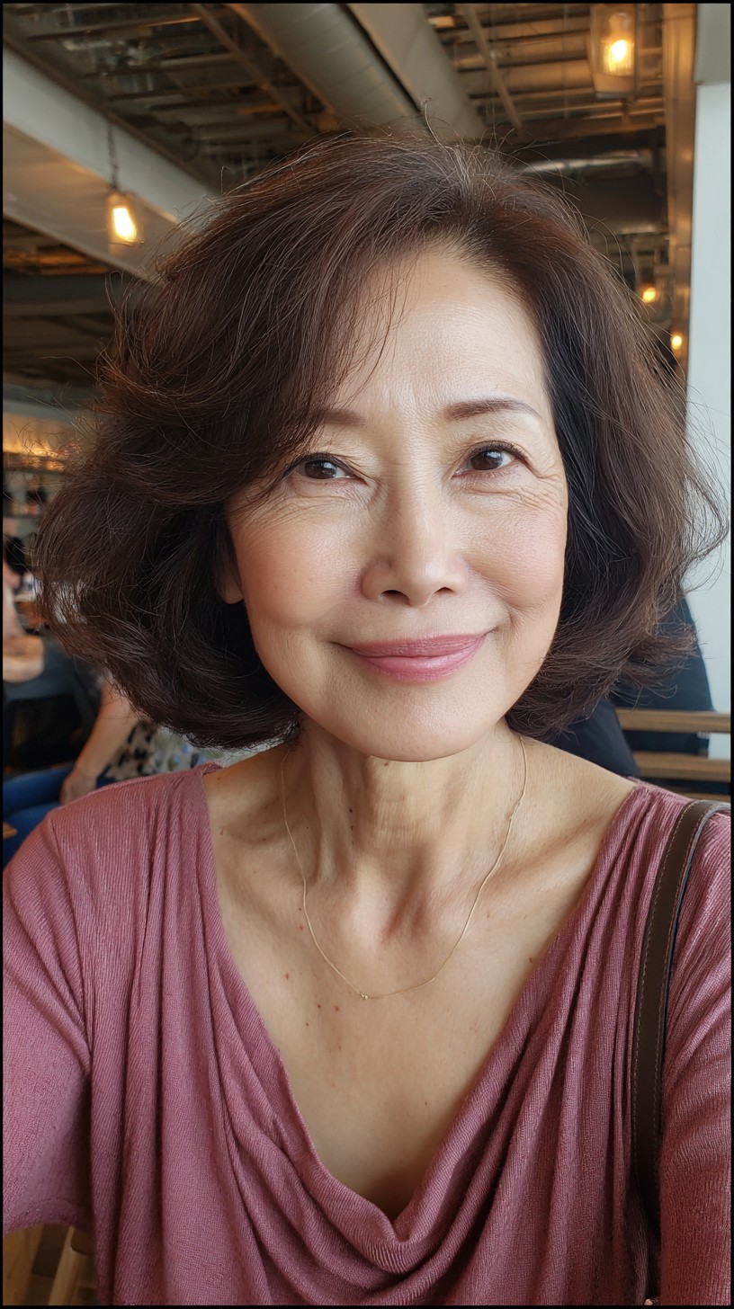 Voluminous Layered Shoulder-Length Flip with Soft Face-Framing