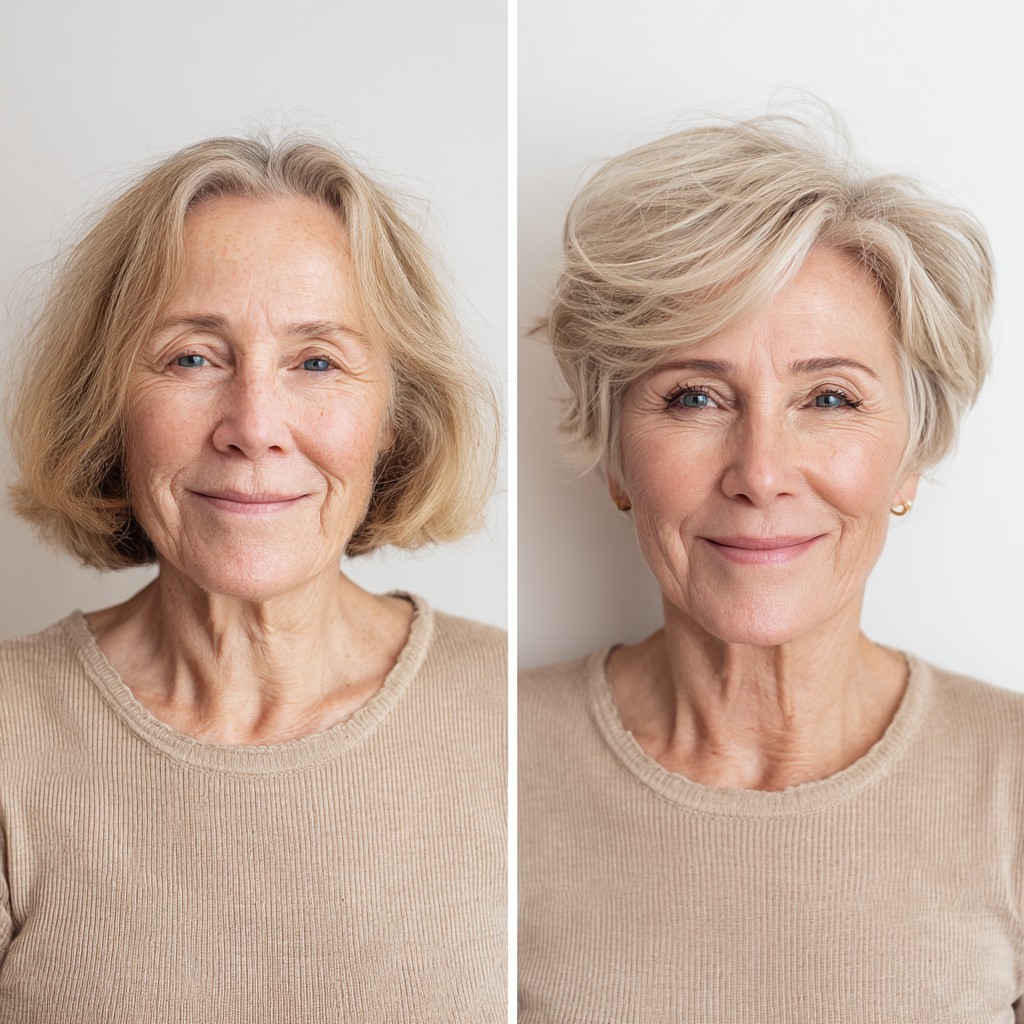 Airy Silver Textured Pixie with Side-Swept Lift