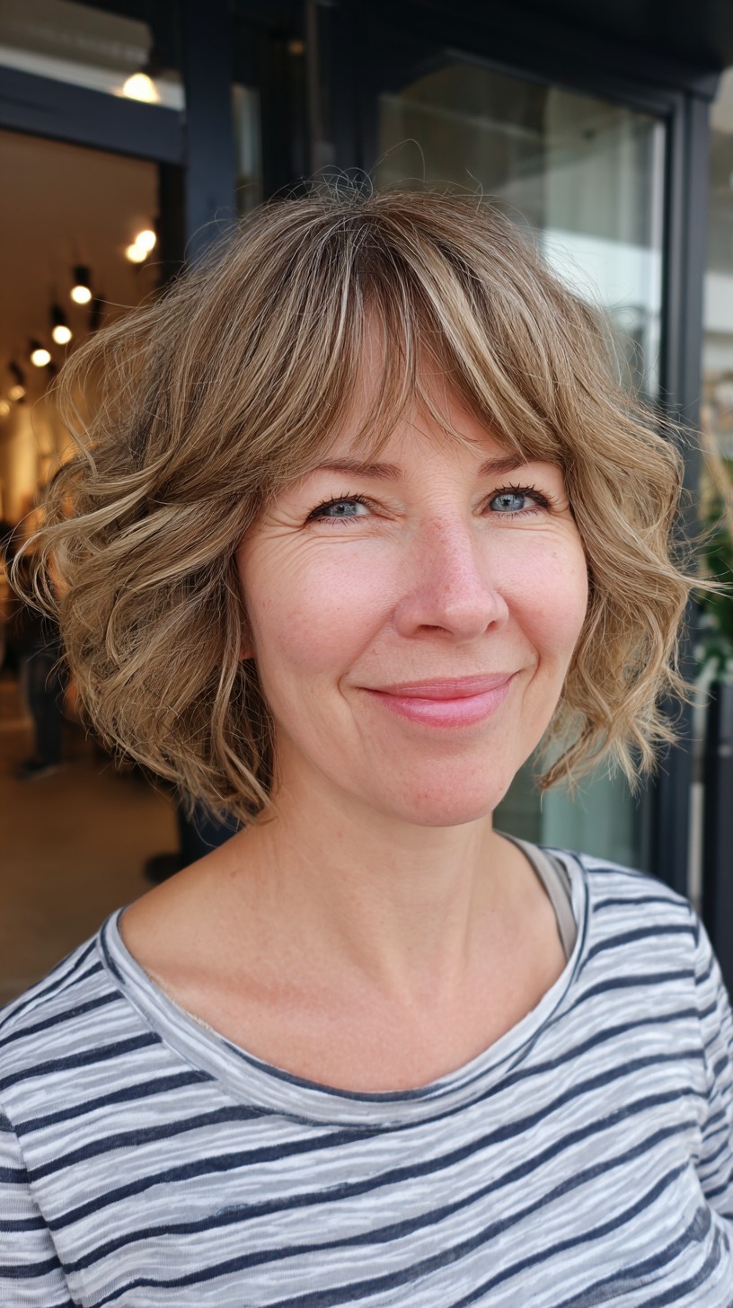 Ash-Bronde Chin-Length Bottleneck with Razor-Cut Interior Layers