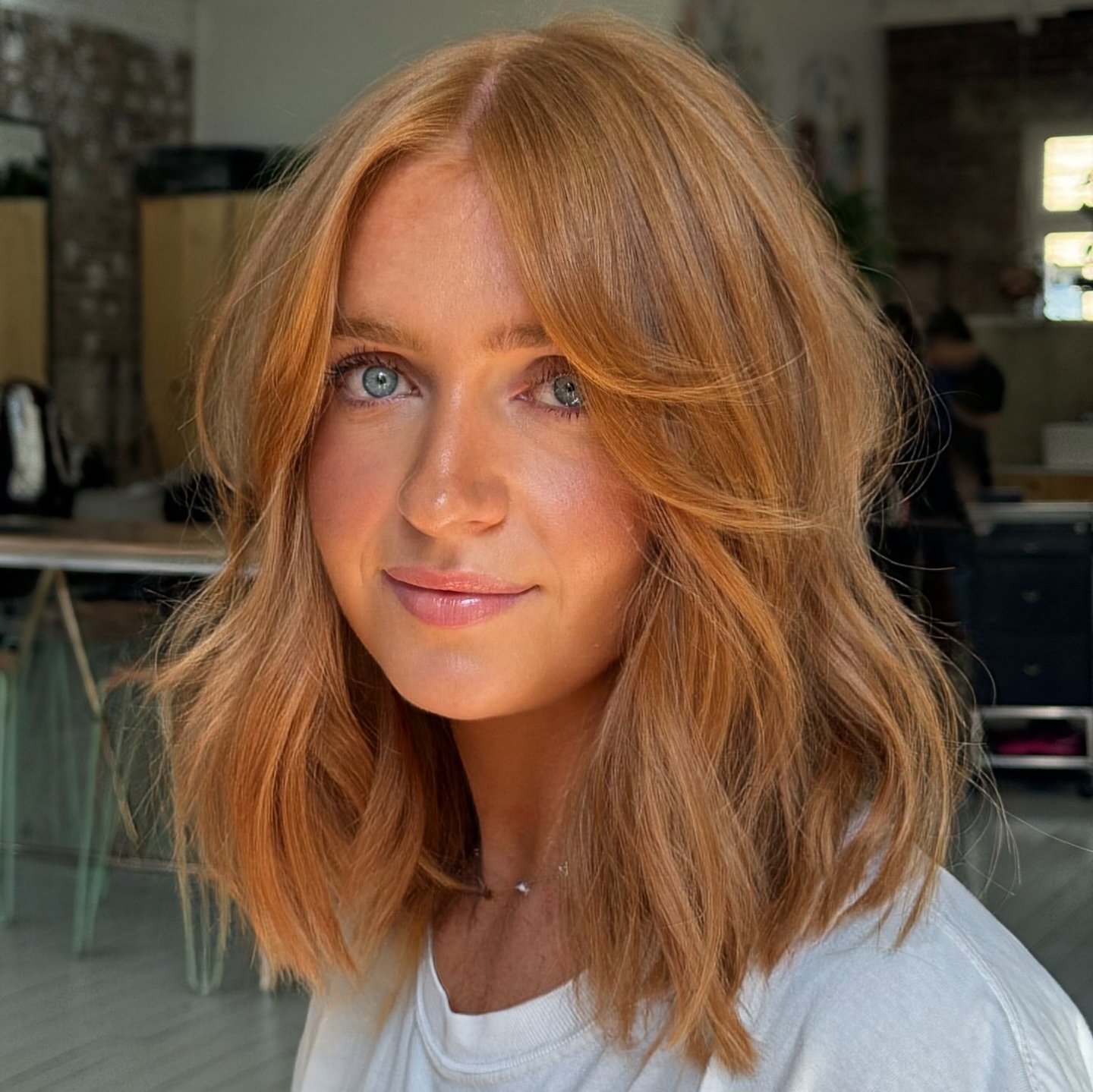 Copper Face-Framing Mid-Lob with Blended Curtain Layers
