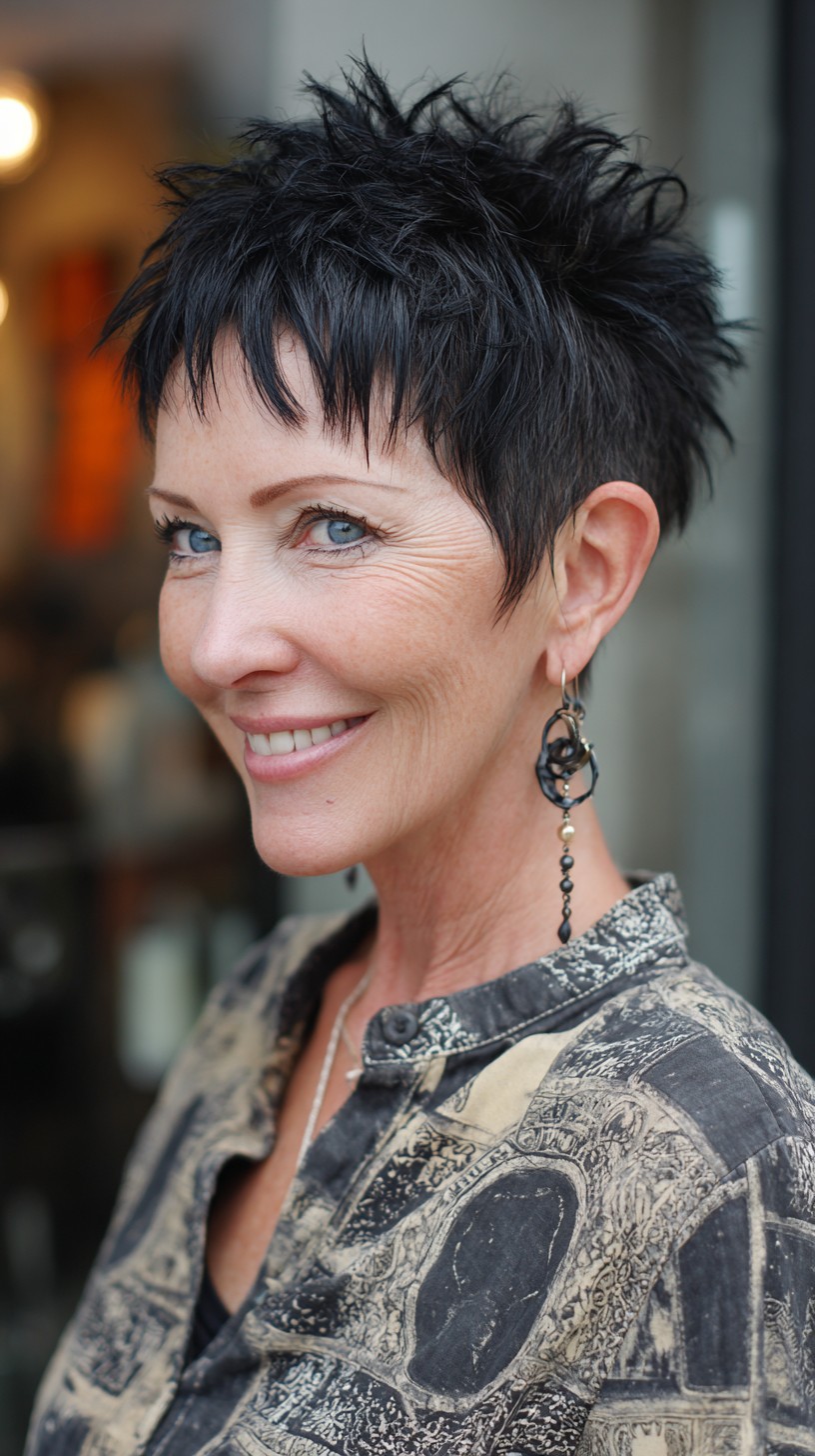 Edgy Textured Pixie Shag with Choppy Baby Fringe