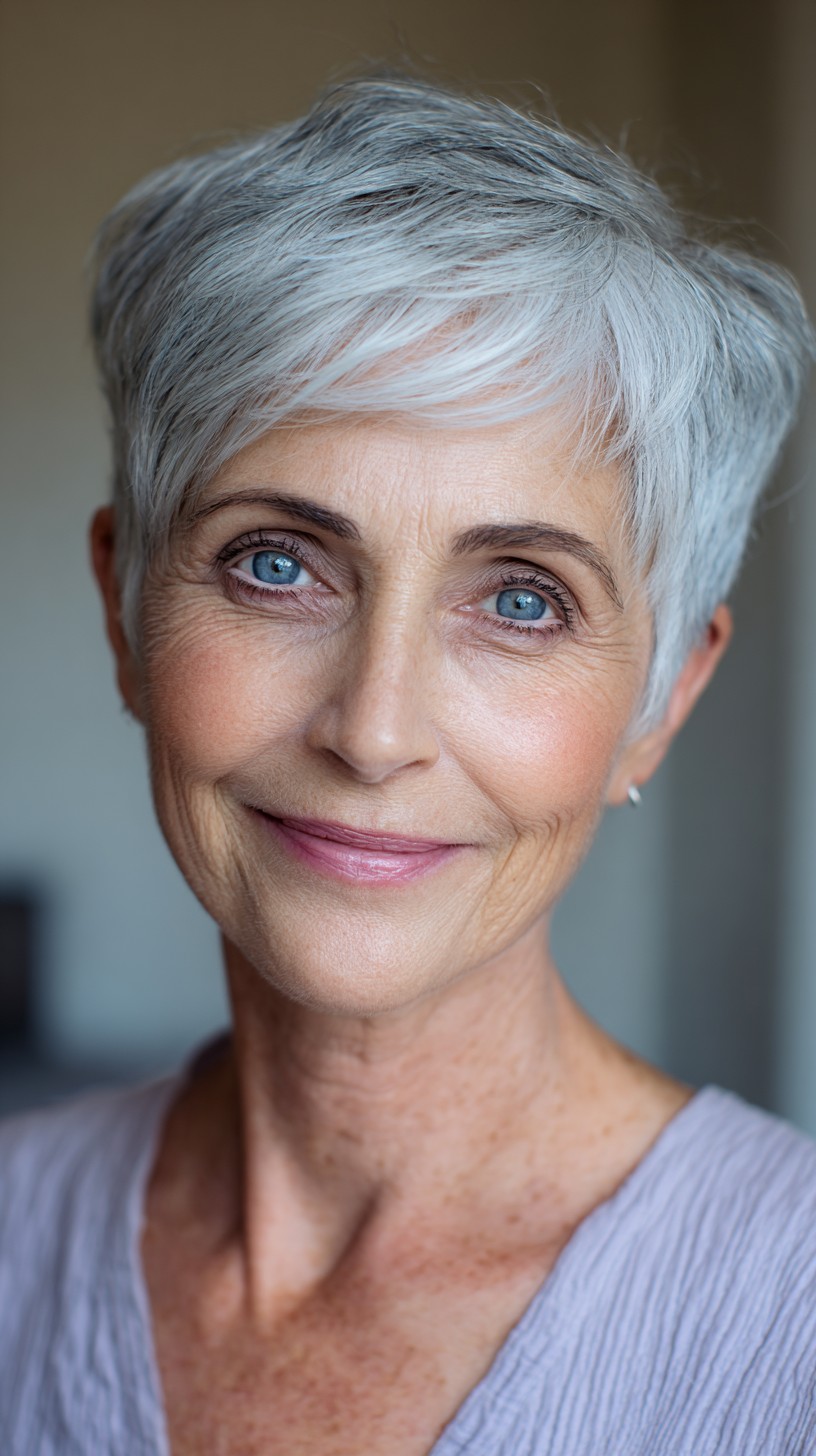 Silver Pixie with Side-Swept Micro Layers
